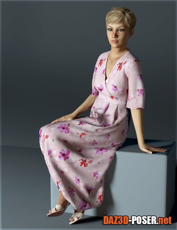 Dawnload H&C dForce Floral Dress for Genesis 8 Female for free
