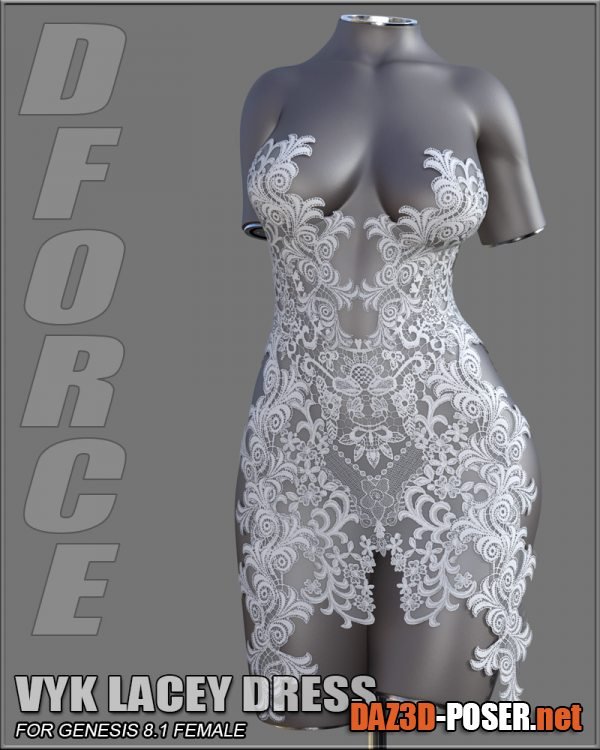 Dawnload VYK Lacey Dress for Genesis 8.1 Females for free
