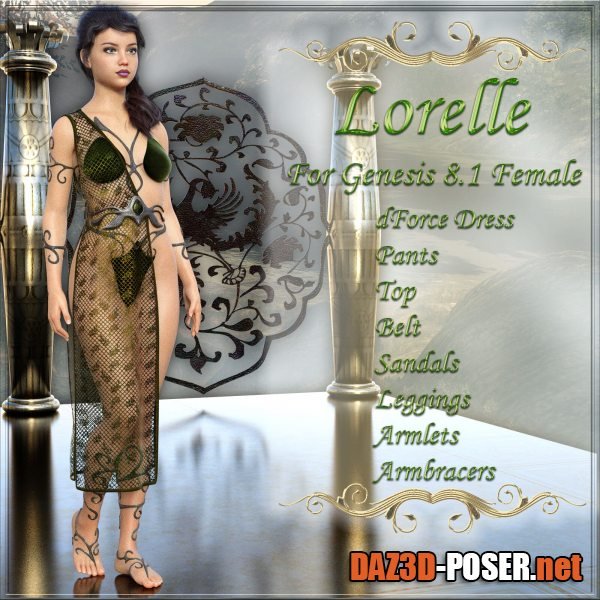 Dawnload dForce Lorelle for Genesis 8.1 Female for free