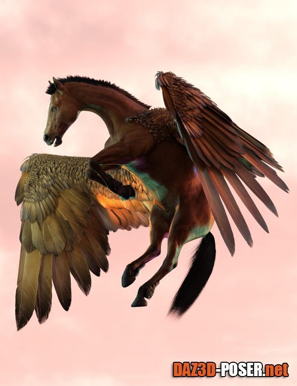 Dawnload Hercules Gift Hierarchical Poses for Horse 3 and Pegasus Wings for free