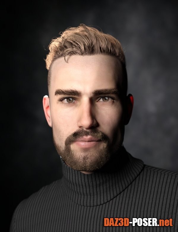 Dawnload Raker Short Hair and Beard for Genesis 8 and 8.1 Males for free