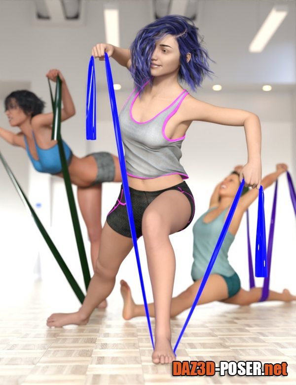 Dawnload Resistance Band Poses and Props for Genesis 8 and Genesis 8.1 Female for free