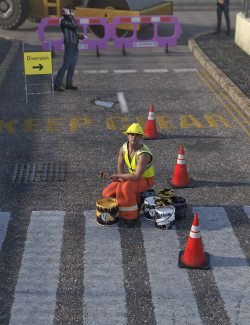 Road Markings and Potholes – Decals for Daz Studio