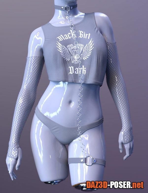 Dawnload X-Fashion Dark Girl Outfit for Genesis 9 for free