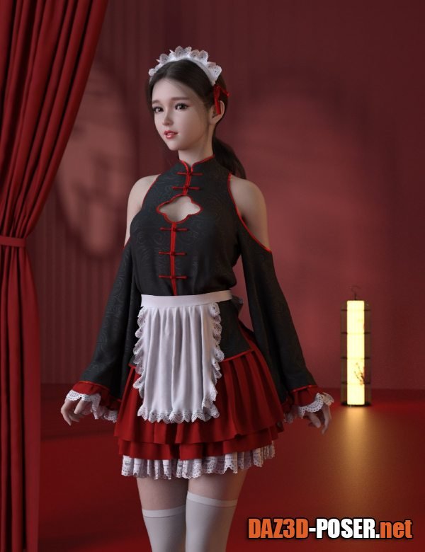Dawnload dForce MKTG Maid Outfit for Genesis 8.1 Females and Genesis 9 for free