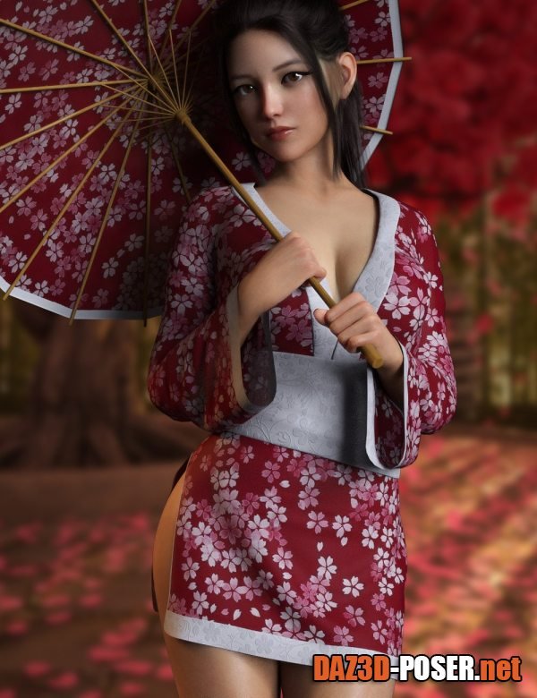 Dawnload dForce Sakura Outfit for Genesis 8 and 8.1 Females for free