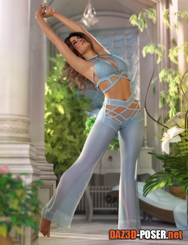 Dawnload dForce Serenity Zen Outfit for Genesis 9, 8, and 8.1 for free