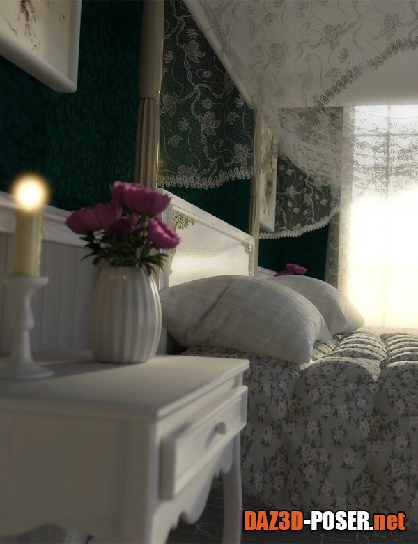 Dawnload Elegant Romantic Bedroom Vignette for free