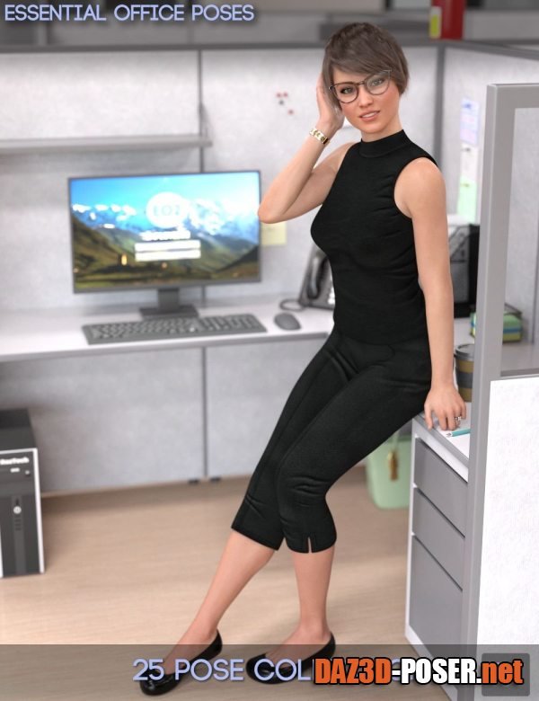 Dawnload Essential Office Poses for Genesis 8 Female for free