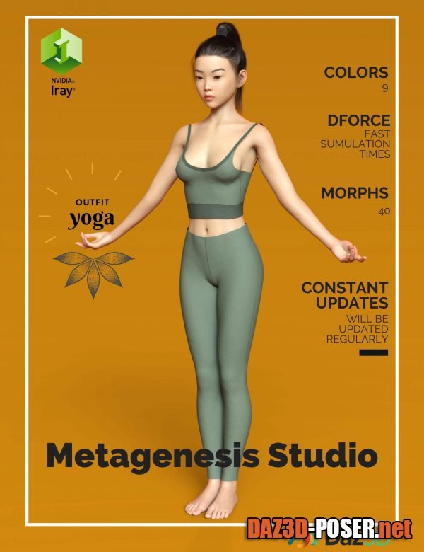 Dawnload dForce Yoga Outfit for Genesis 8 and 8.1 Female for free