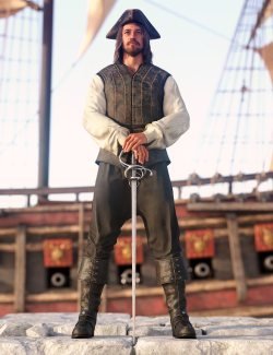 dForce Brave Corsair Outfit for Genesis 9 Texture Add-On