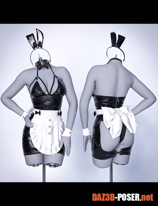 Dawnload dForce Bunny Maid Outfit for Genesis 9, 8 and 8.1 Female for free