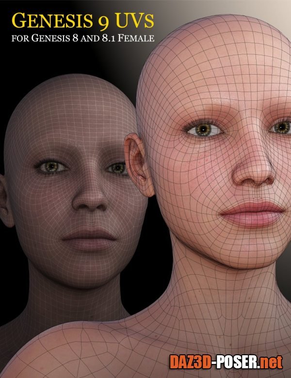 Dawnload Genesis 9 UVs for Genesis 8 and 8.1 Female for free