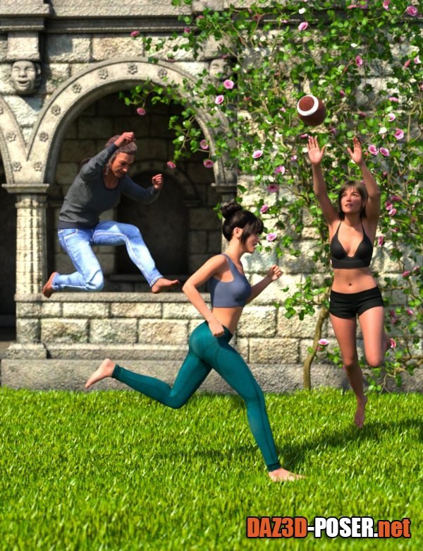 Dawnload Let’s Get Moving Poses for Genesis 9, 8.1, and 8 for free