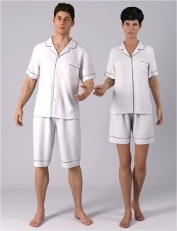 dForce HnC Summer Pajamas Outfits for Genesis 8.1 Females and Males