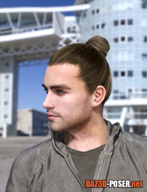 Dawnload Tico Male Bun Hair for Genesis 9 Males for free