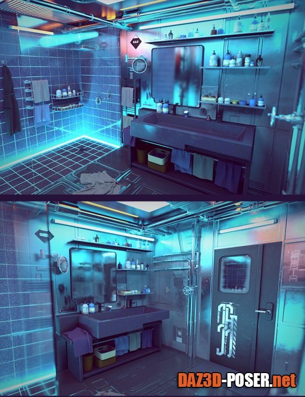 Dawnload Cyberpunk Condo Bathroom for free