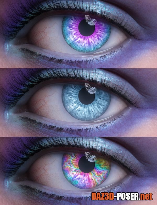 Dawnload Rainbow Eyes for Genesis 8.1 Females for free