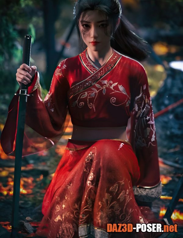 Dawnload dForce CL Hanfu Suit for Genesis 9 for free