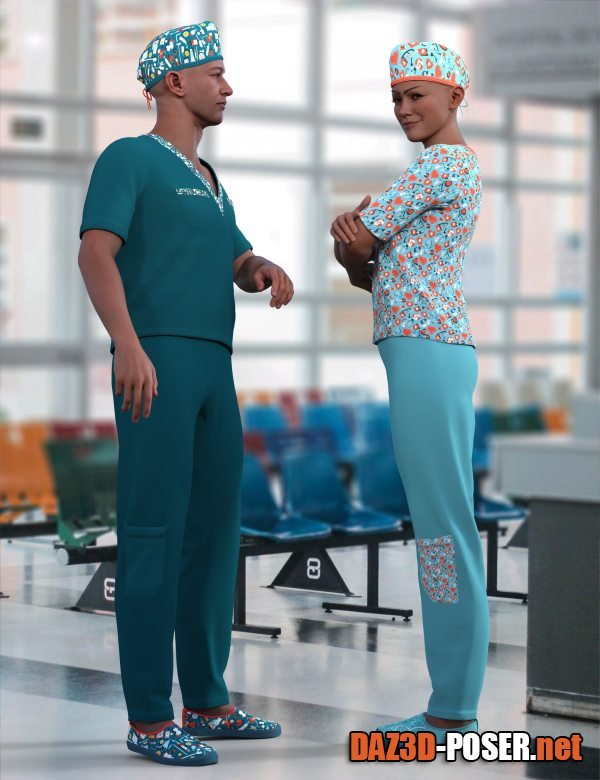 Dawnload dForce Medical Scrubs for Genesis 9 for free