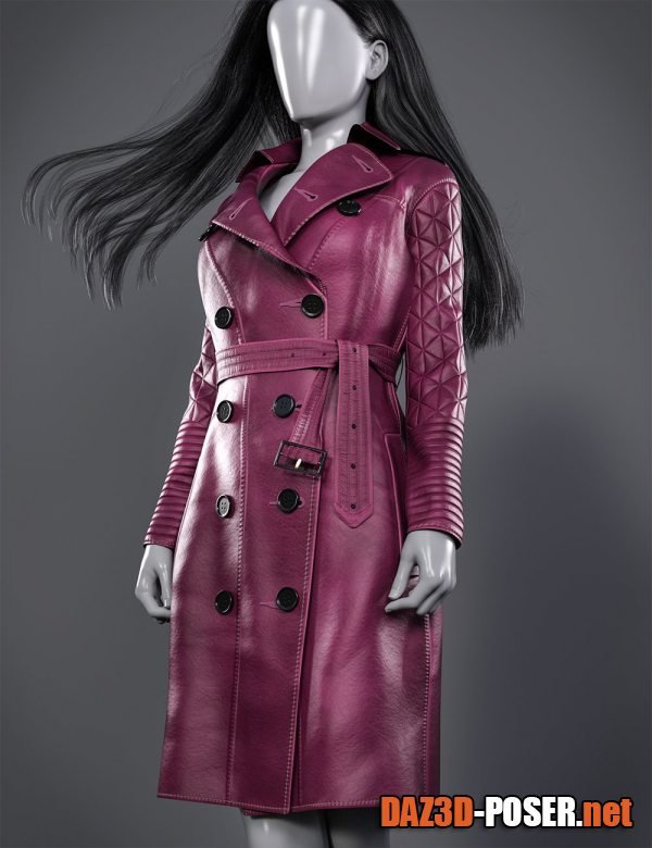 Dawnload dForce Winter Trench Coat Outfit for Genesis 9, 8, and 8.1 Female for free