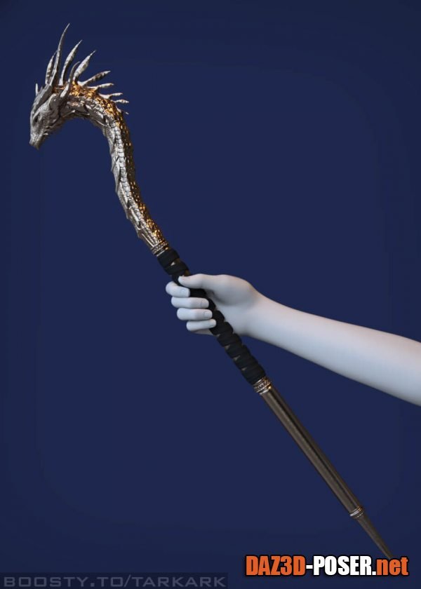 Dawnload Dragon Staff for Genesis 8 and Genesis 9 for free