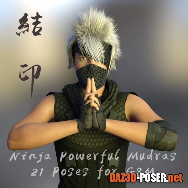Dawnload Ninja Powerful Mudras 21 Poses for Genesis 8 Male for free