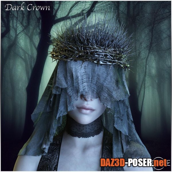 Dawnload Prae-Dark Crown Headdress for G8 G9 Daz for free
