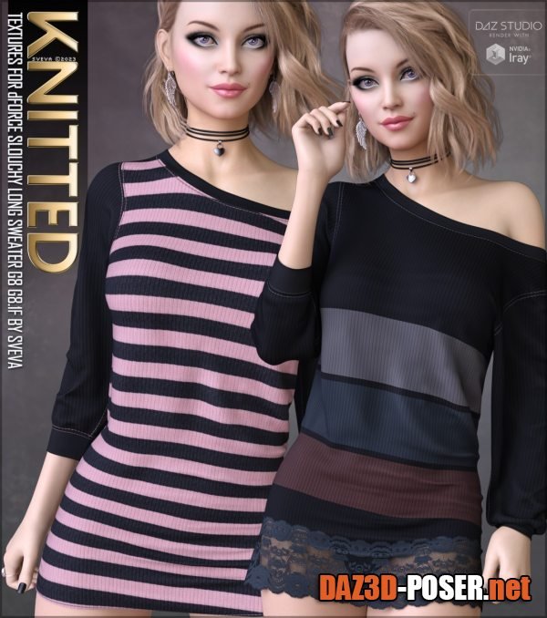 Dawnload Knitted Textures for dForce Slouchy Long Sweater for free