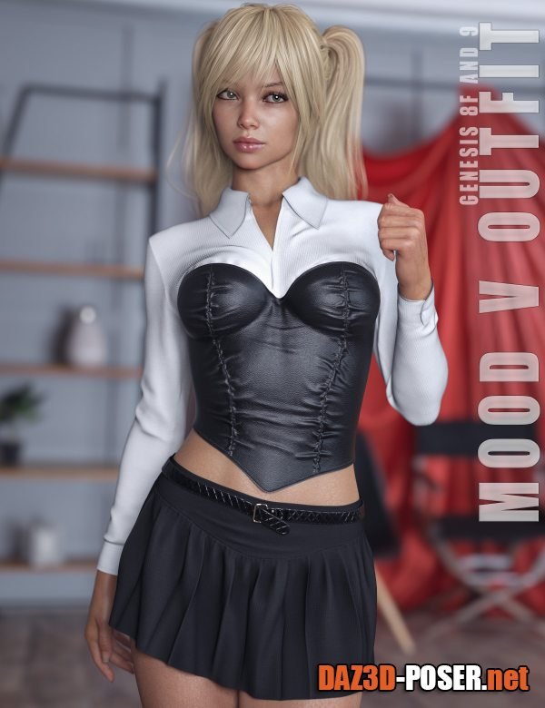 Dawnload dForce Mood V Outfit Genesis 8-8.1F and G9 for free