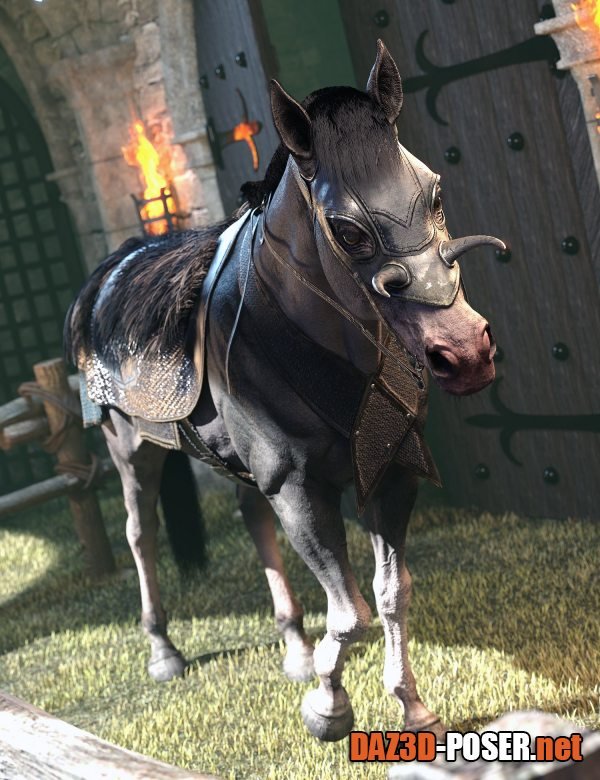 Dawnload dForce Horse Barding Outfit for Daz Horse 3 for free