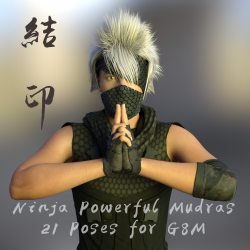Ninja Powerful Mudras 21 Poses for Genesis 8 Male