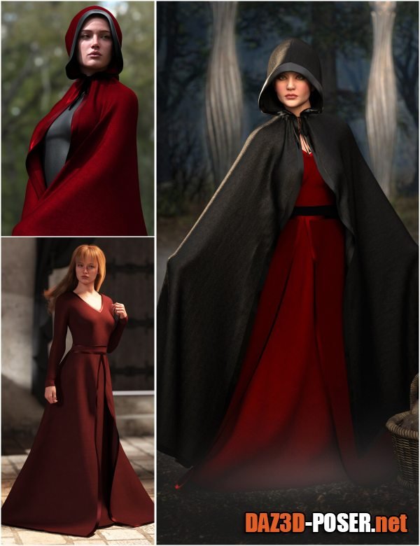 Dawnload Medieval Dress and Capes Bundle for Genesis 9 for free