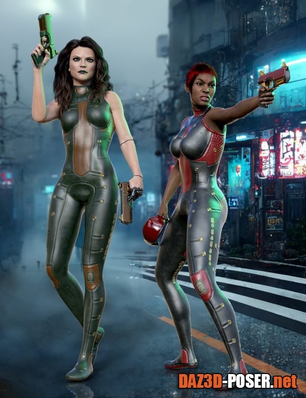 Dawnload Cyberpunk Enforcer for Genesis 8 and 8.1 Females for free