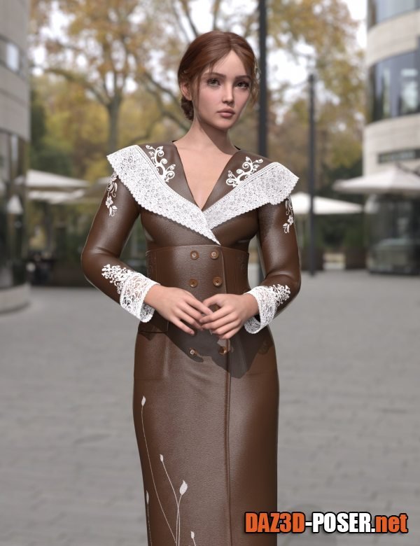 Dawnload dForce MK Lace Leather Dress for Genesis 9 for free