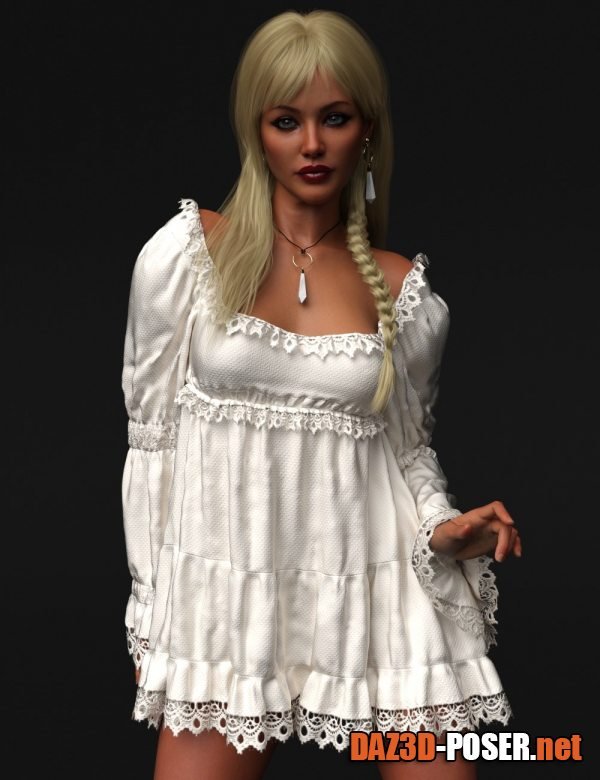 Dawnload dForce Romantic Short Dress for Genesis 9 for free