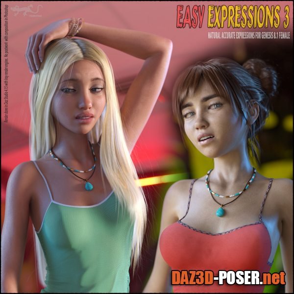 Dawnload Easy Expressions 3 for Genesis 8.1 Female for free
