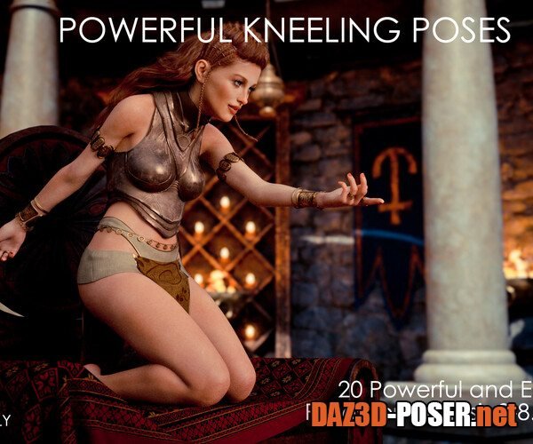 Dawnload Powerful Kneeling Poses For Genesis 8,8.1 Female for free