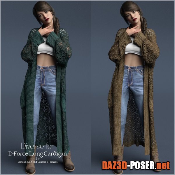Dawnload Diverse for D-Force Long Cardigan for free