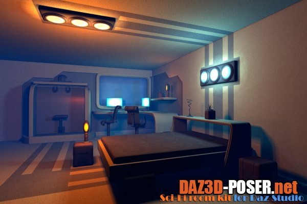 Dawnload Sci-Fi room kit for Daz Studio for free