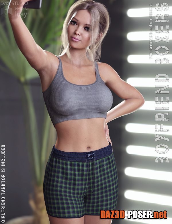 Dawnload dForce Boyfriend Boxers for Genesis 8 and 8.1 Female for free