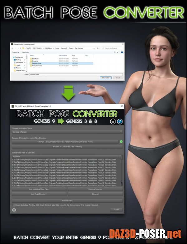 Dawnload Genesis 9 to 3 and 8 Batch Pose Converter for free