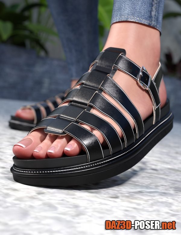 Dawnload Hannah Platform Sandals For Genesis 9 and 8 Female for free