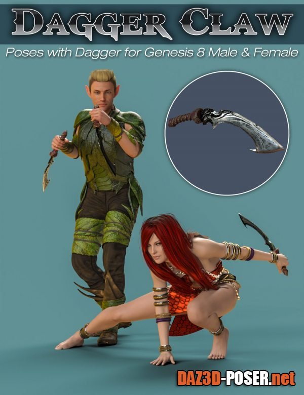 Dawnload S3D Dagger Claw Prop and Poses for Genesis 8 for free