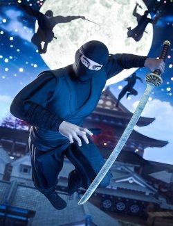 dForce Shadow Strike Ninja Outfit for Genesis 9, 8 and 8.1