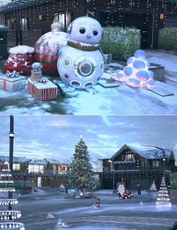 XI Futuristic Christmas Village Snow