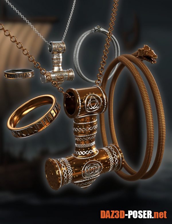 Dawnload Viking Jewellery for Genesis 9 and 8 for free