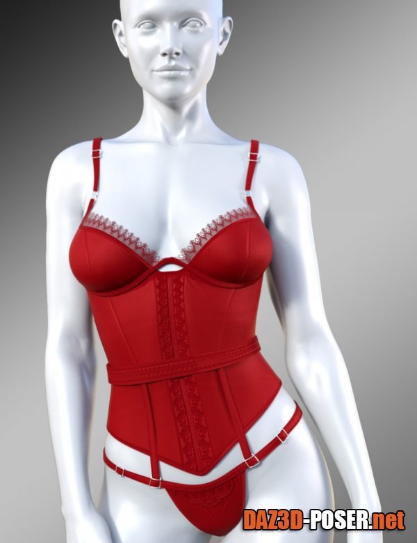 Dawnload X-Fashion Charmed Corset Set for Genesis 9 for free