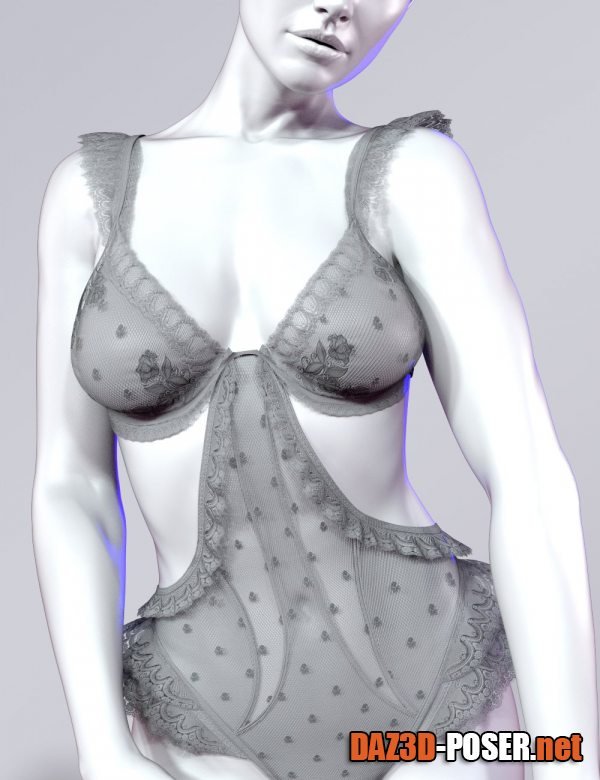Dawnload X Fashion Lace Frill Trims Bodysuit for Genesis 9 for free