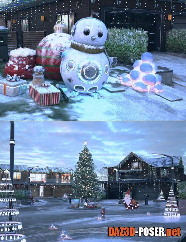Dawnload XI Futuristic Christmas Village Snow for free